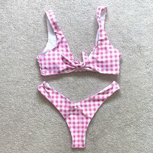 Zaful pink plaid bikini size 4/ small never worn